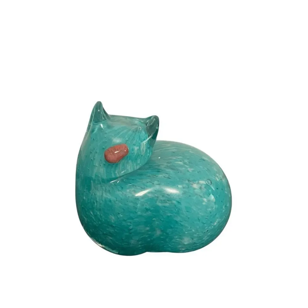 2 West Elm for St Jude Children Research Hospital Handcrafted Glass Cat Figurine